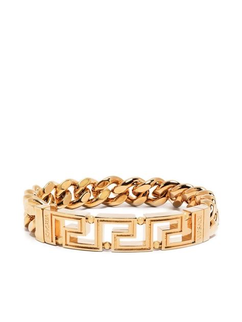 versace gold bracelet women|Versace greca chain bracelet.